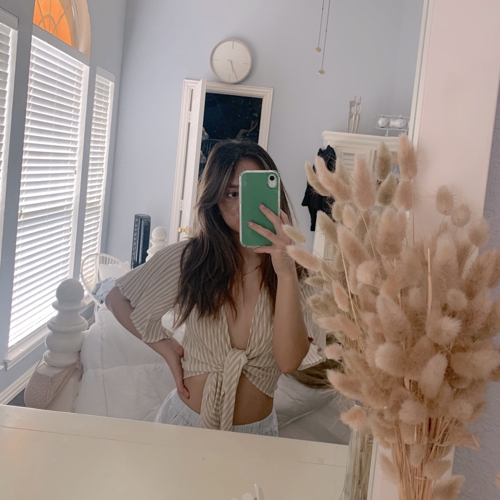 Tie front blouse
